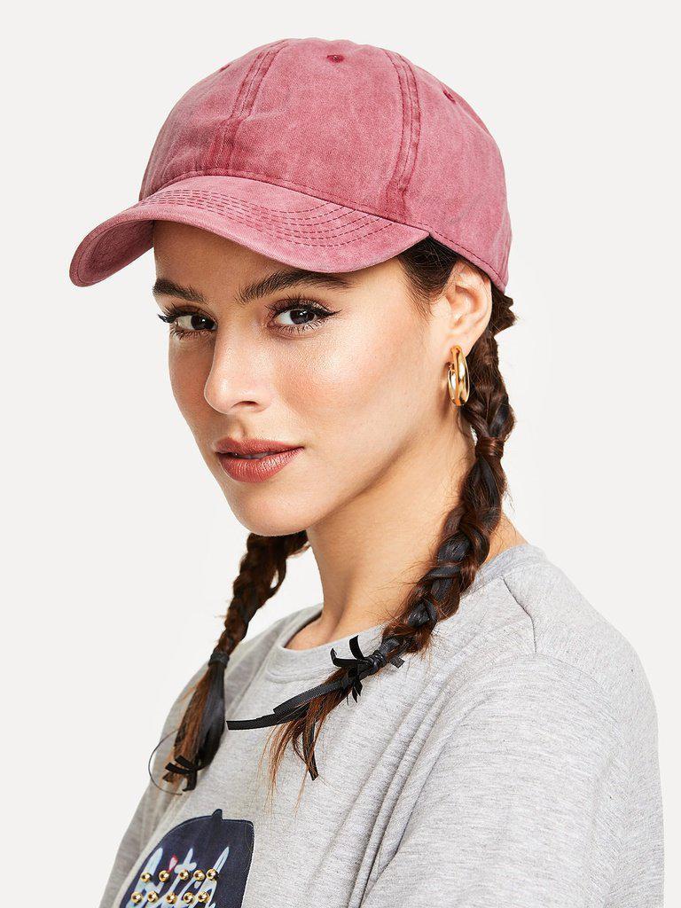 Embroidered Hole Detail Baseball Cap-accessories-Des Mess