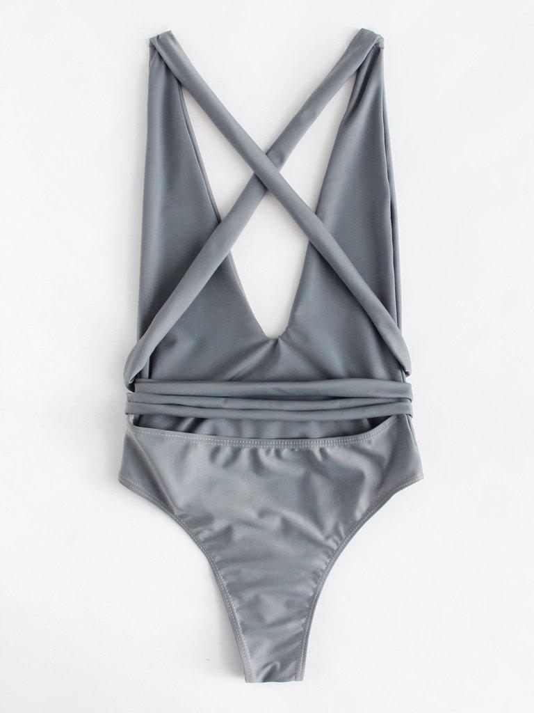 Criss Cross Self Tie Swimsuit-swimwear-Des Mess