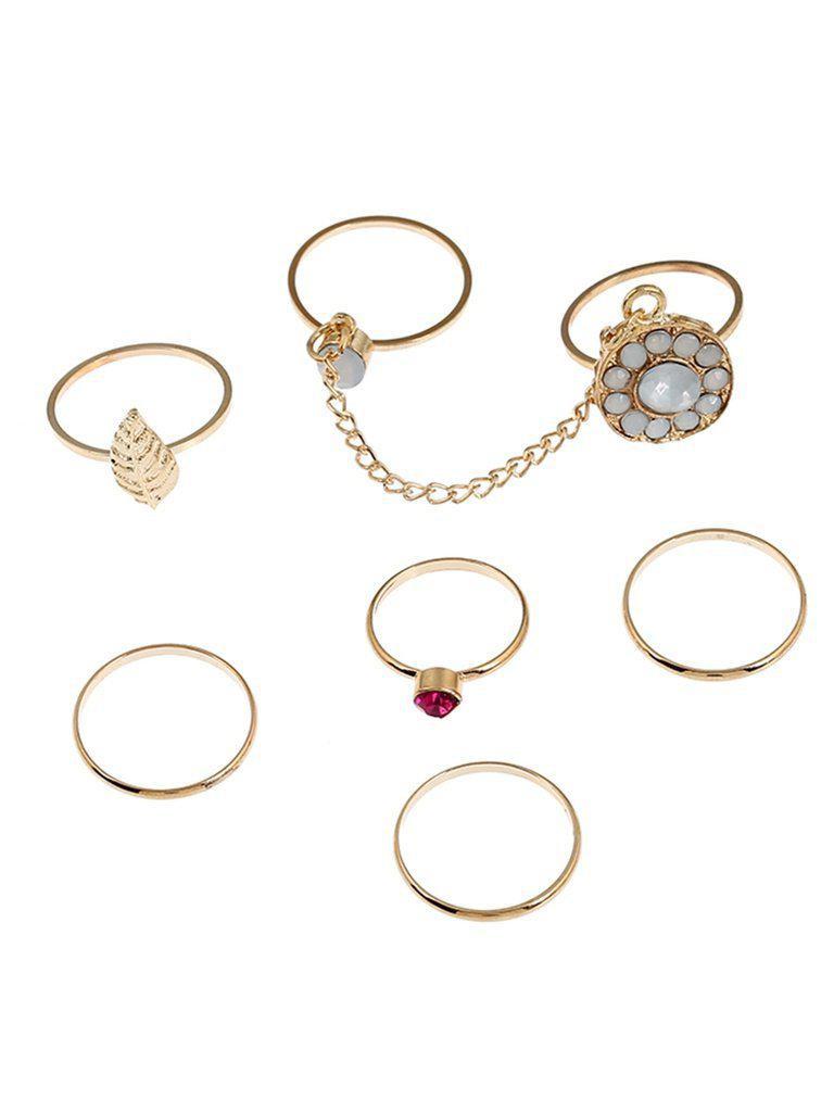 Chain Link Ring Set 6pcs-jewelry-Des Mess
