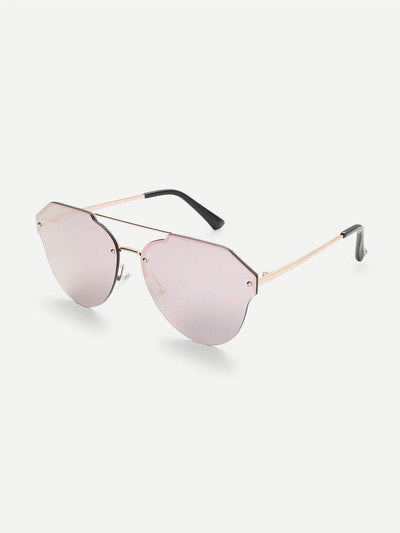 Mirror Lens Rimless Sunglasses-accessories-Des Mess