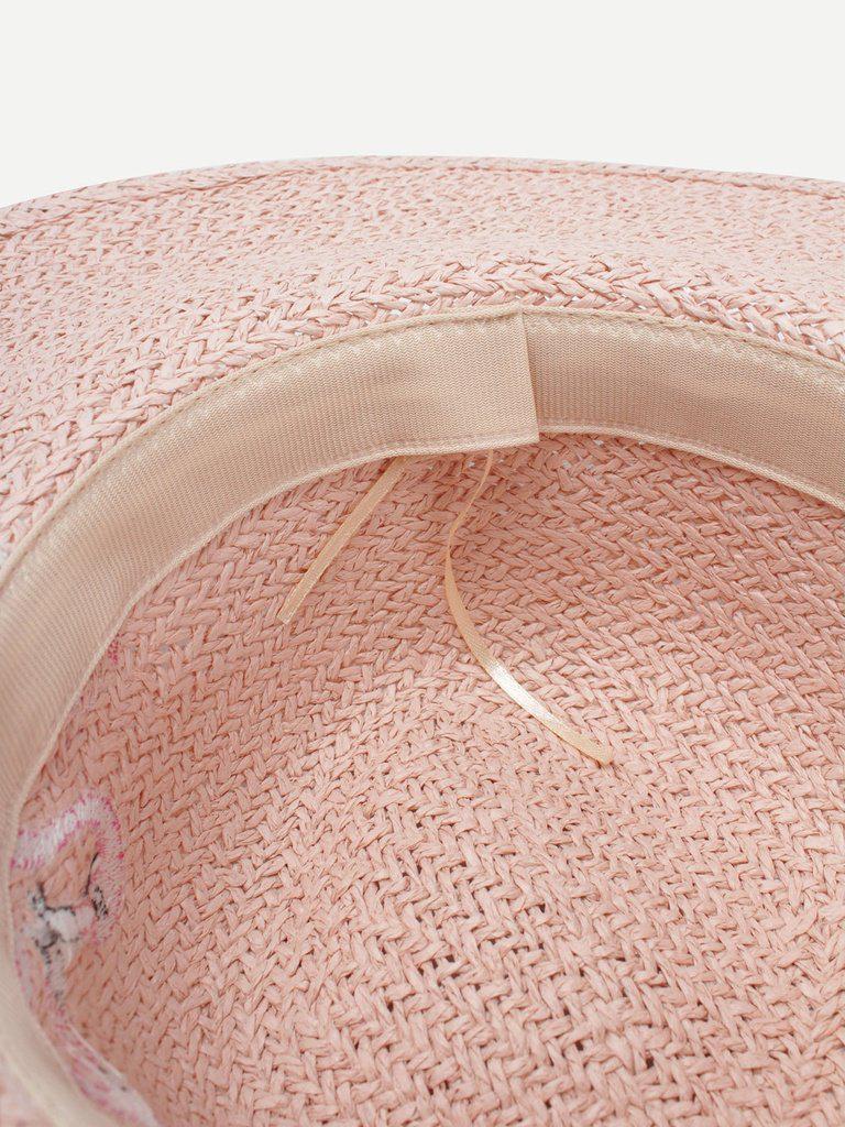 Flamingos Decorated Straw Hat-accessories-Des Mess