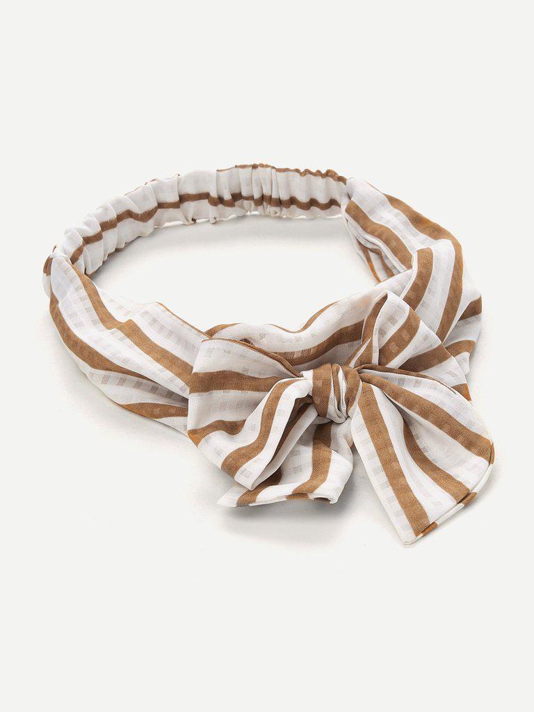 Striped Bow Tie Headband-hair-Des Mess