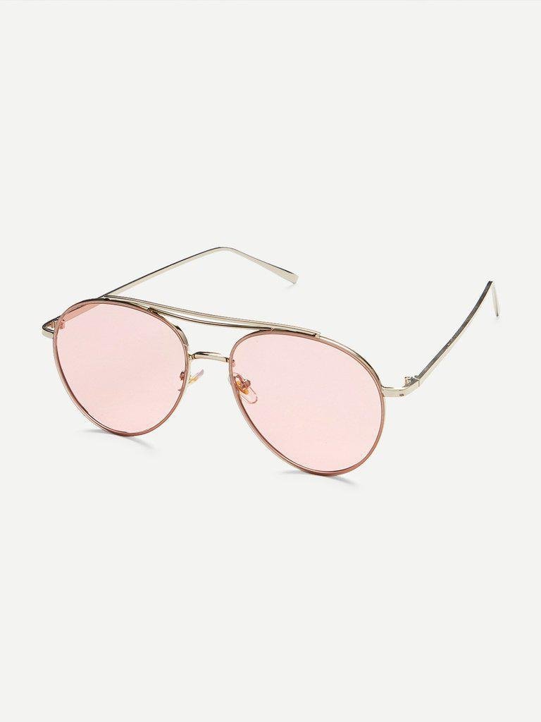 Contrast Top Bar Aviator Sunglasses-accessories-Des Mess