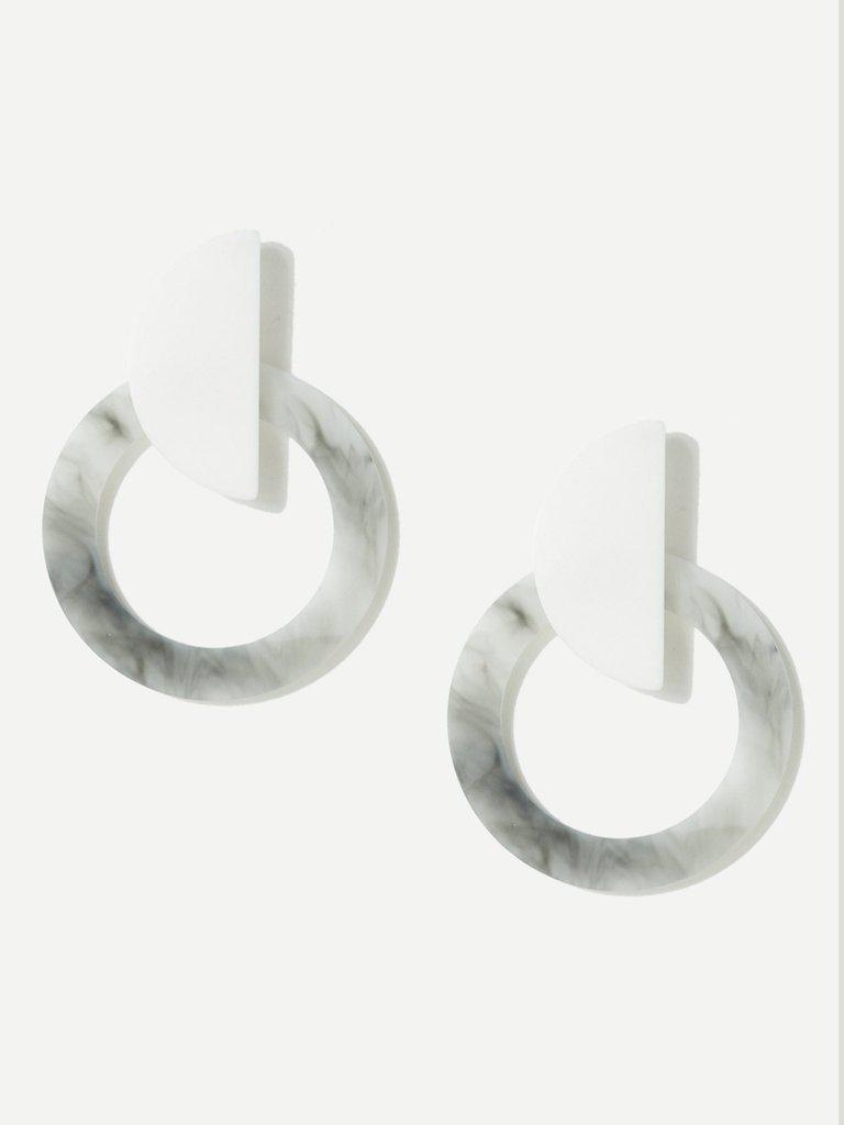 Marble Pattern Hoop Earrings-jewelry-Des Mess