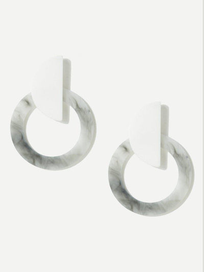 Marble Pattern Hoop Earrings-jewelry-Des Mess