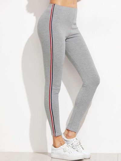 Striped Side Leggings-bottom-Des Mess