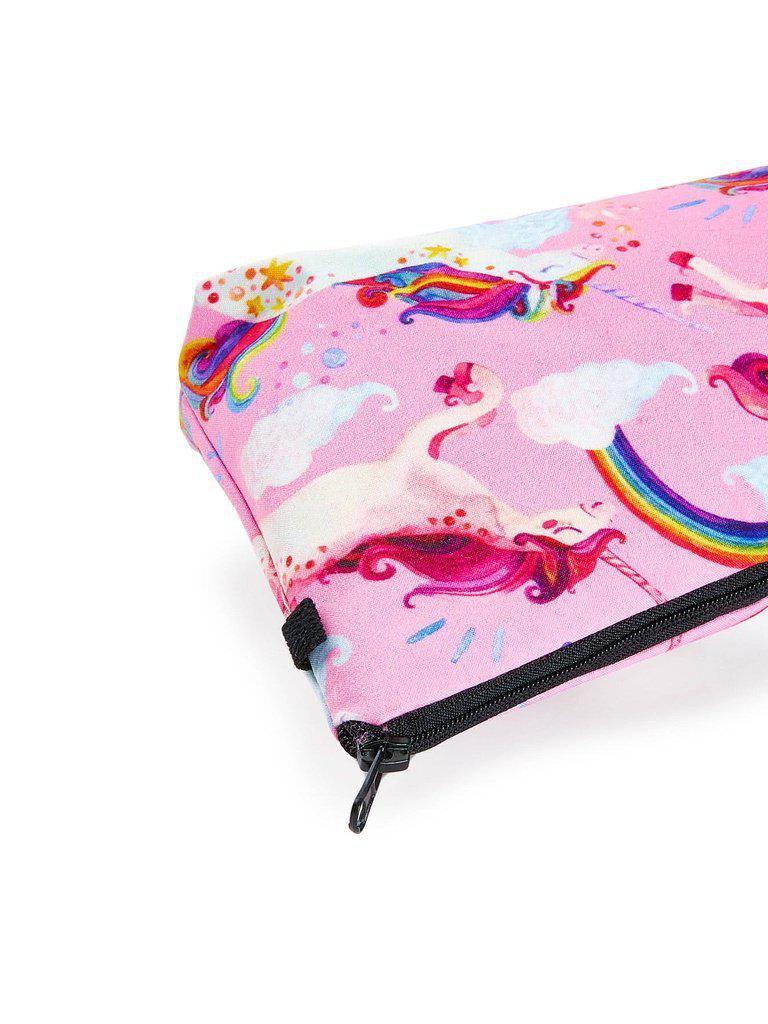 Unicorn & Rainbow Print Zipper Pouch-makeup-Des Mess