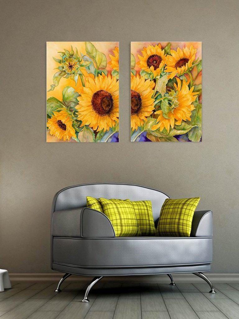 Sunflower Print Cloth Art 2pcs-others-Des Mess