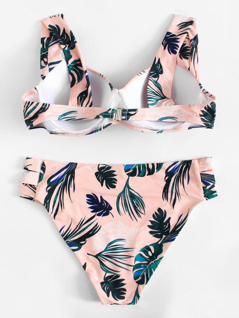 Tropical Print Bikini Set-swimwear-Des Mess