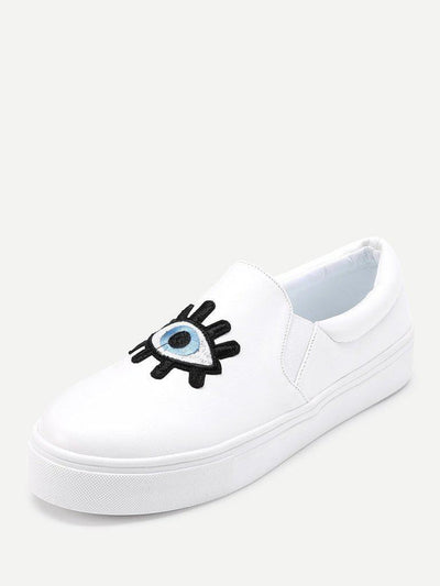 Embroidery Detail PU Sneakers-shoes-Des Mess