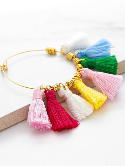 Mini Tassel Hoop Earrings-jewelry-Des Mess