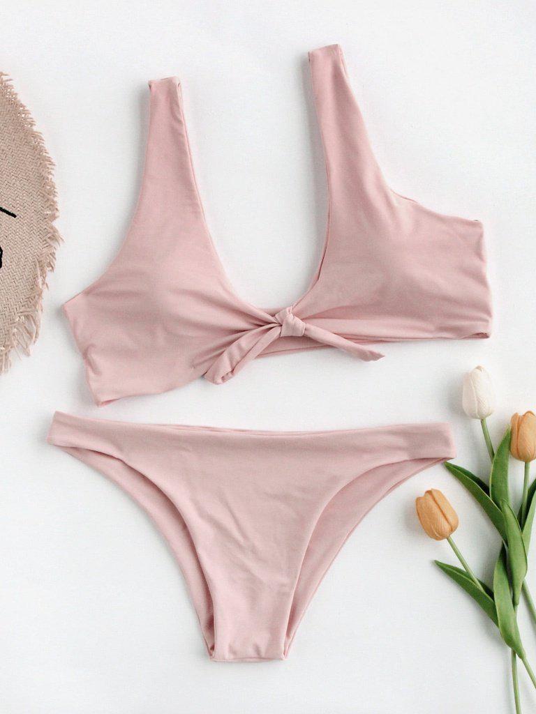 Bow Tie Scoop Neck Bikini Set-swimwear-Des Mess