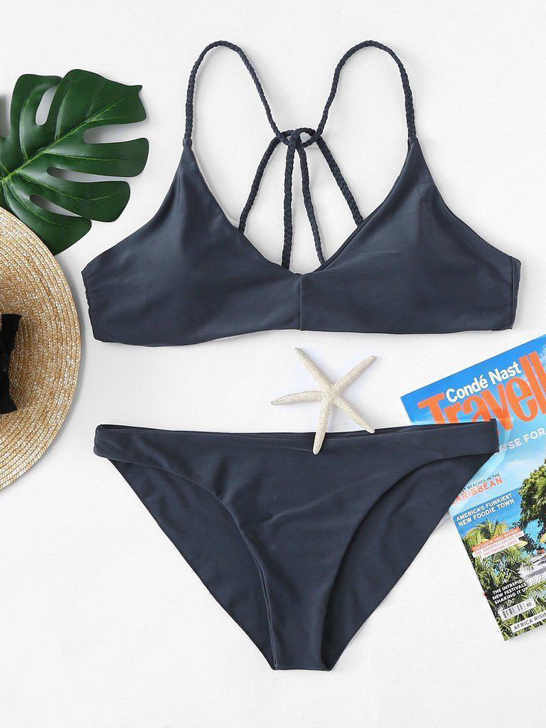 Braided Straps Bikini Set-swimwear-Des Mess