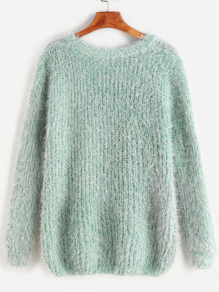 Fuzzy Chunky Knit Sweater-outerwear-Des Mess