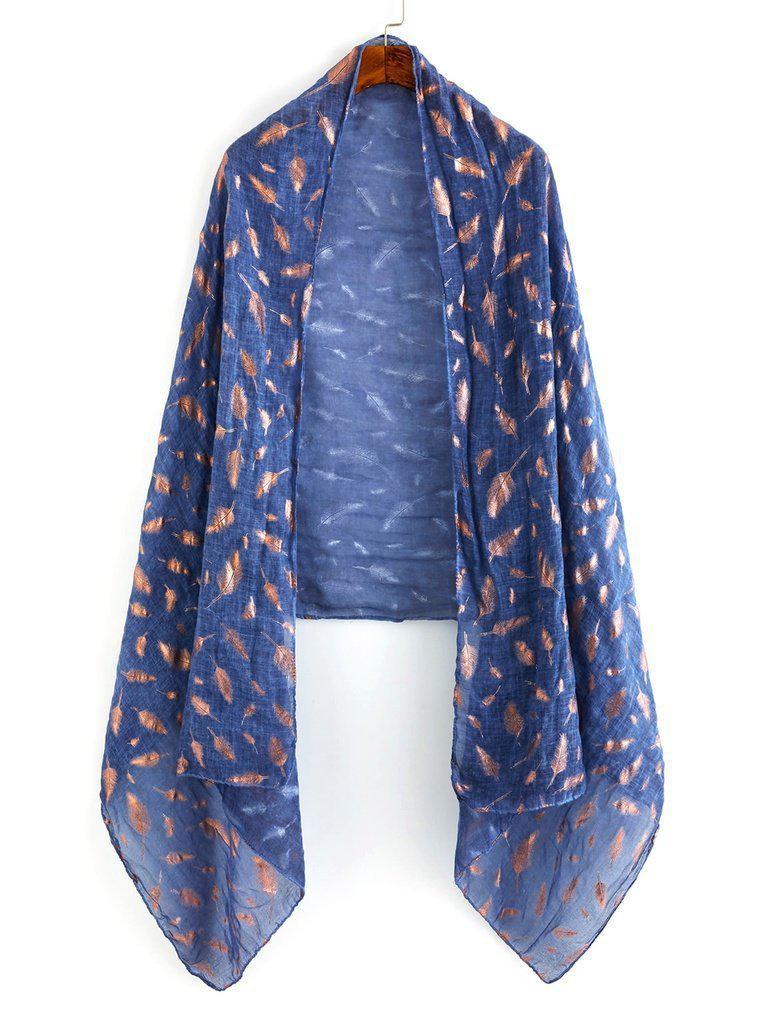 Feather Print Scarf-accessories-Des Mess