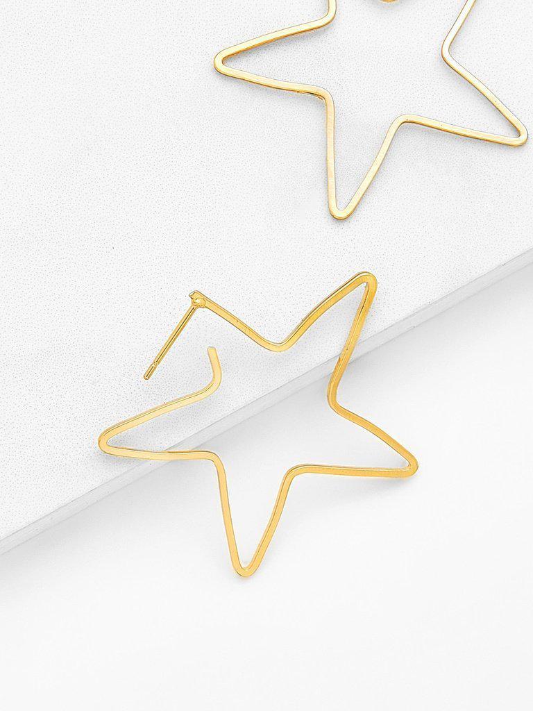 Open Star Design Drop Earrings-jewelry-Des Mess