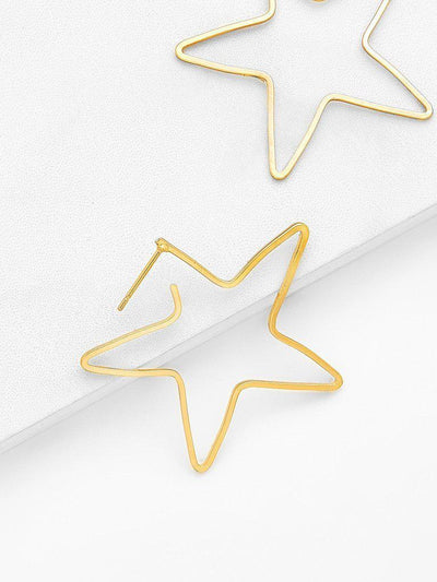 Open Star Design Drop Earrings-jewelry-Des Mess