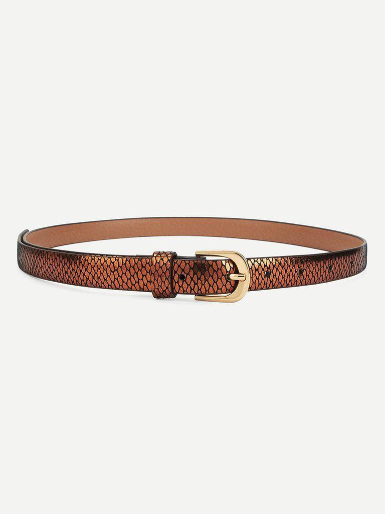 Metal Buckle Skinny PU Belt-accessories-Des Mess