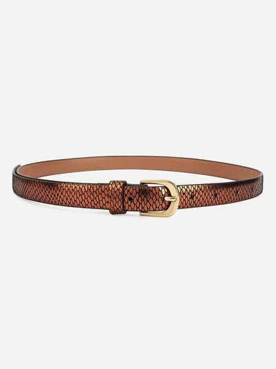 Metal Buckle Skinny PU Belt-accessories-Des Mess