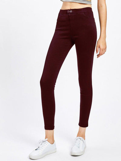 Wine Skinny Jeans-bottom-Des Mess