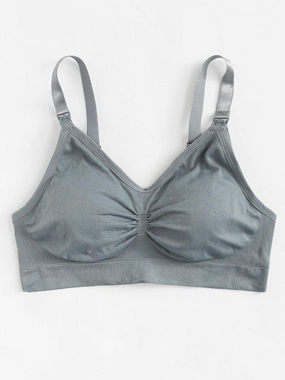 Ruched Detail Sports Bra-sportswear-Des Mess