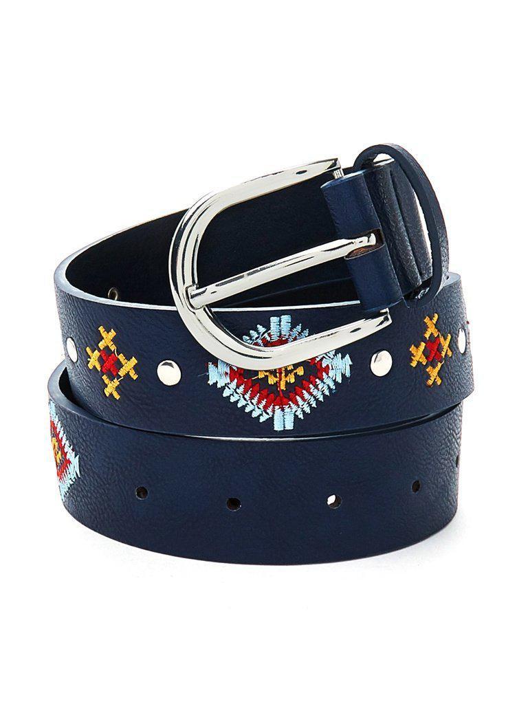 Embroidered Detail Belt-accessories-Des Mess