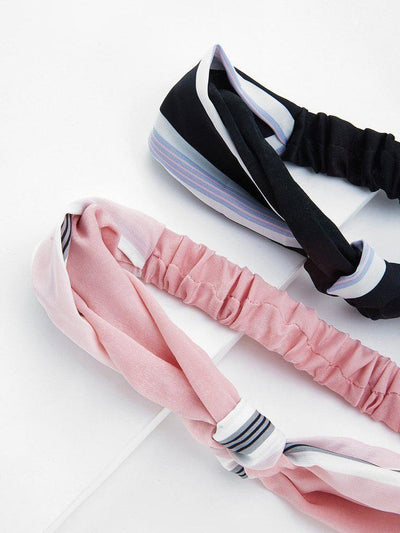 Striped Knot Headband 2pcs-hair-Des Mess