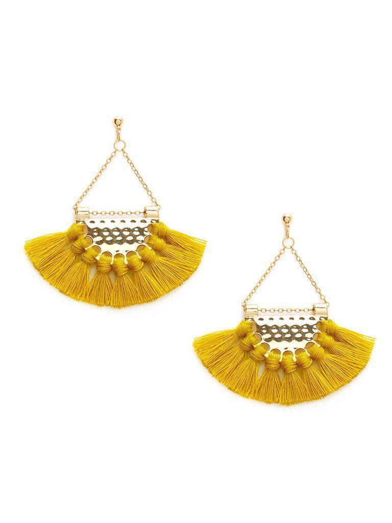 Mini Tassel Fan Shaped Earrings-jewelry-Des Mess