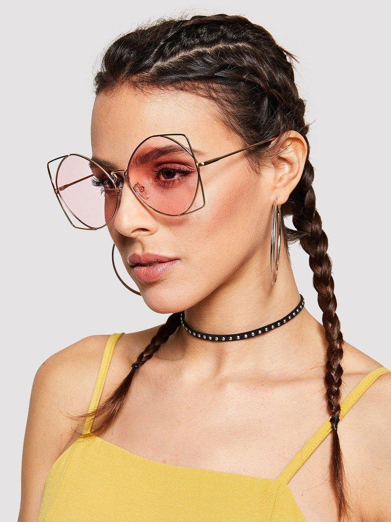 Metal Frame Tinted Lens Sunglasses-accessories-Des Mess
