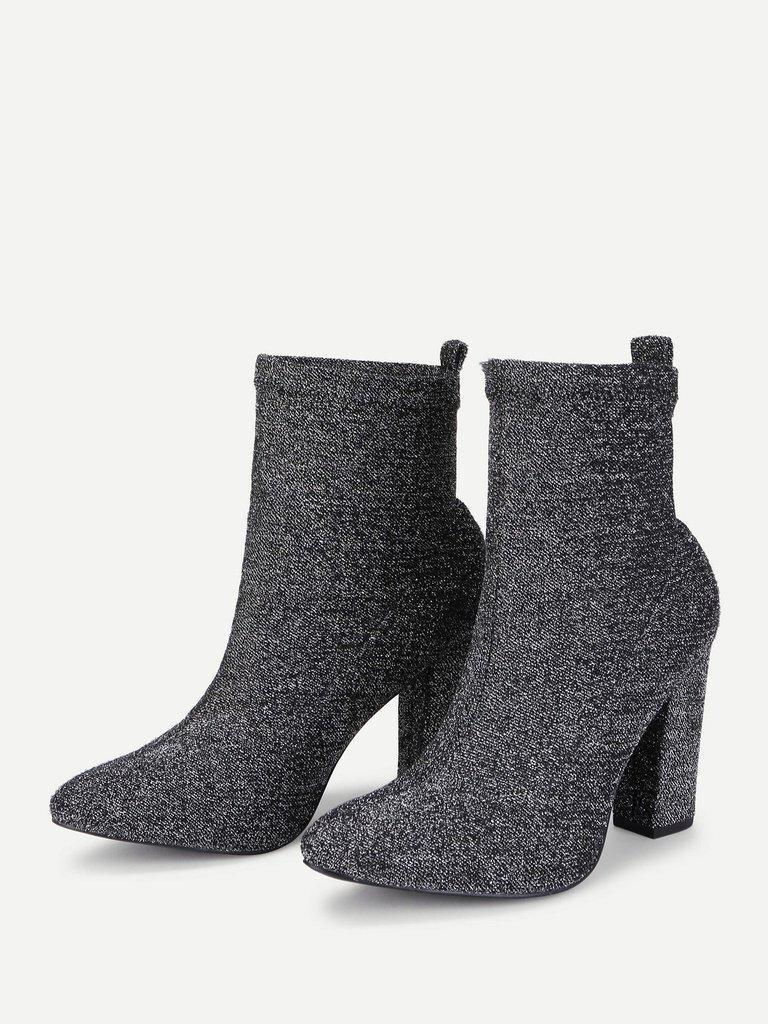 Almond Toe Block Heeled Ankle Boots-shoes-Des Mess