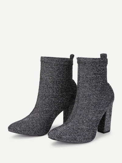 Almond Toe Block Heeled Ankle Boots-shoes-Des Mess