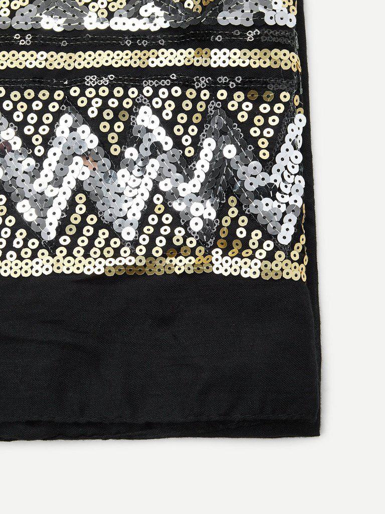 Geometric Sequin Lightweight Scarf-accessories-Des Mess