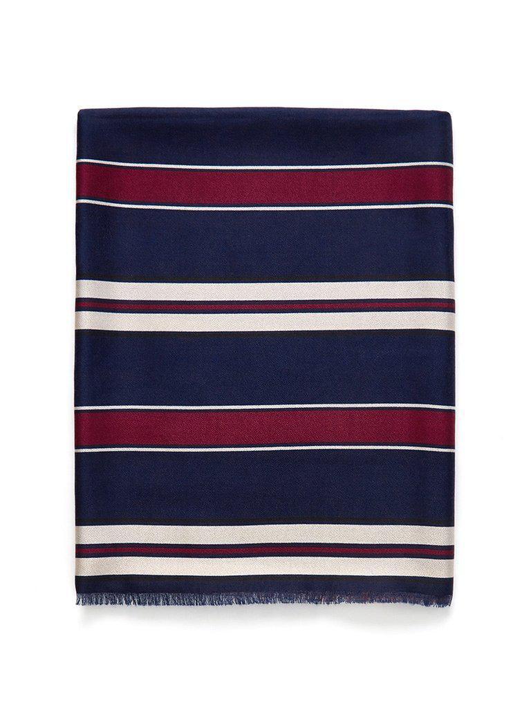 Frayed Trim Striped Scarf-accessories-Des Mess