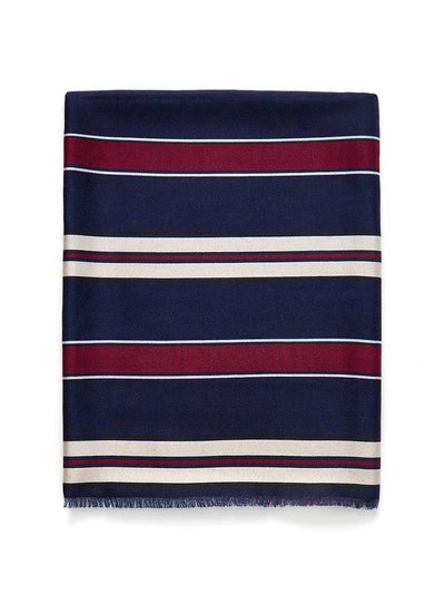 Frayed Trim Striped Scarf-accessories-Des Mess