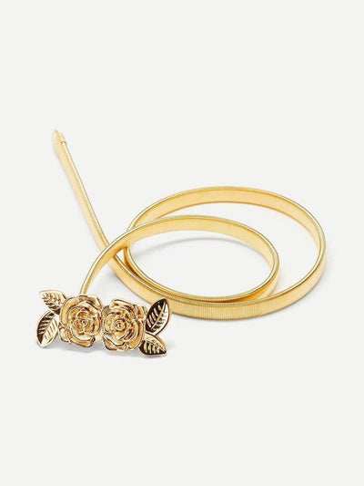 Rose Buckle Skinny Belt-accessories-Des Mess