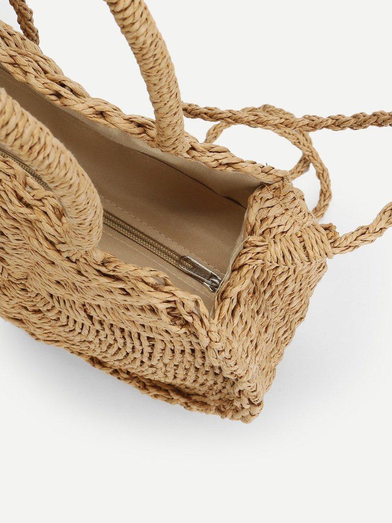 Round Straw Tote Bag-accessories-Des Mess