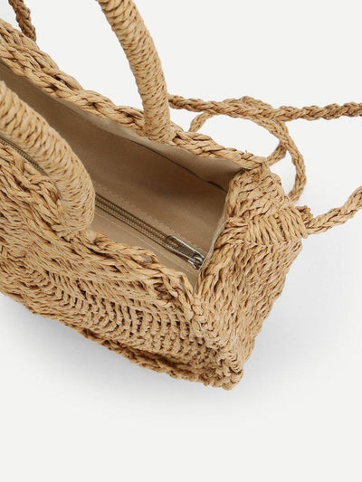 Round Straw Tote Bag-accessories-Des Mess