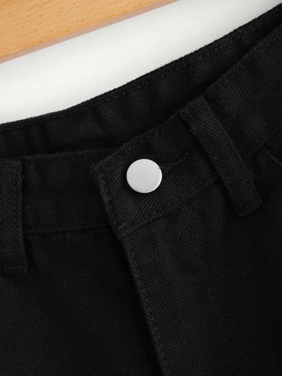 Frayed Hem Denim Shorts-bottom-Des Mess