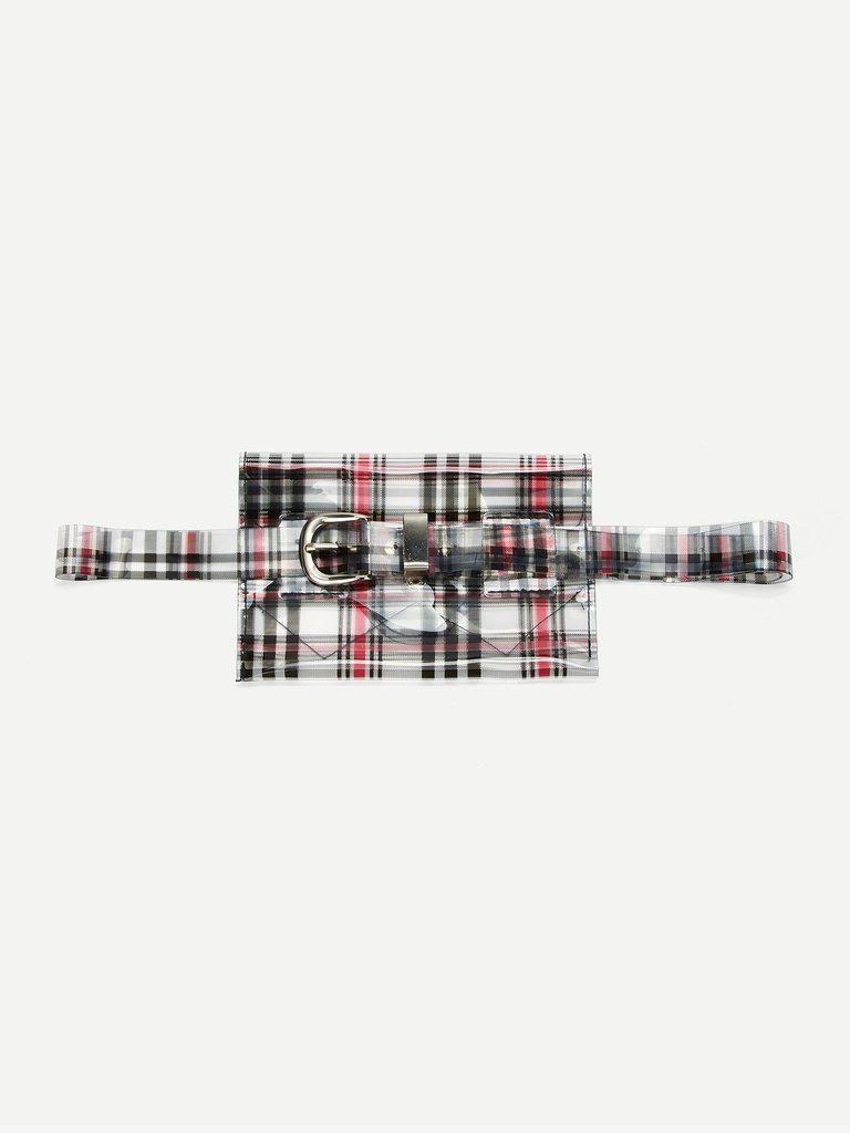 Plaid Belt With Bag-accessories-Des Mess