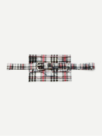 Plaid Belt With Bag-accessories-Des Mess