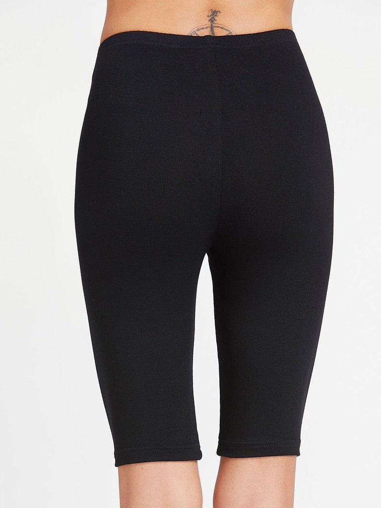Elastic Waist Short Leggings-bottom-Des Mess