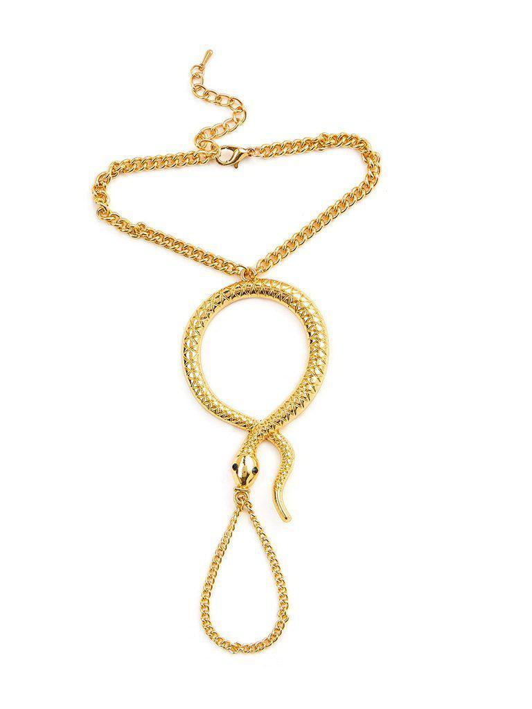 Snake Design Toe Ring Chain Bracelet-jewelry-Des Mess
