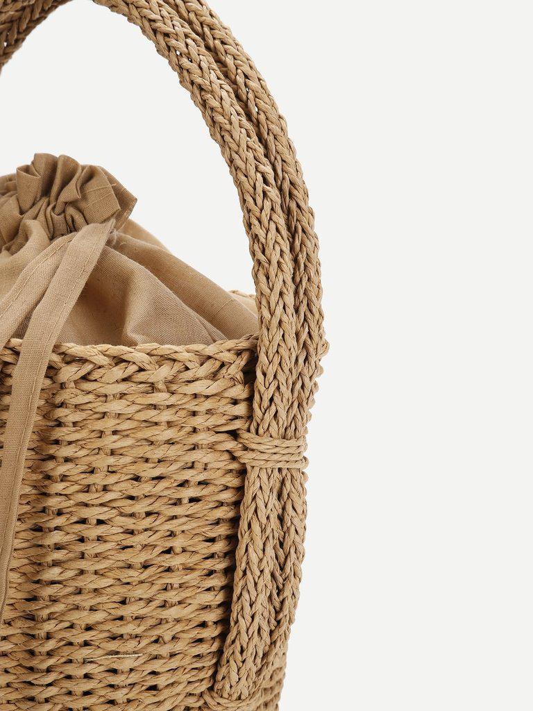 Straw Bucket Bag-accessories-Des Mess