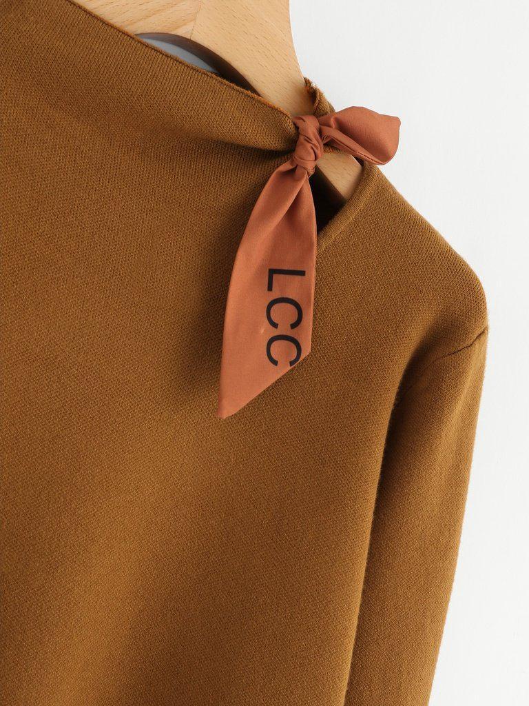 Knotted Detail Jersey Jumper-outerwear-Des Mess