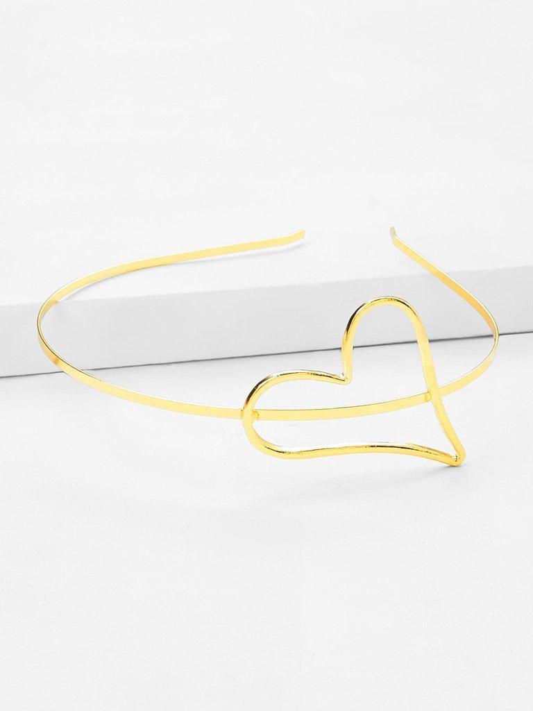 Heart Decorated Metal Headband-hair-Des Mess