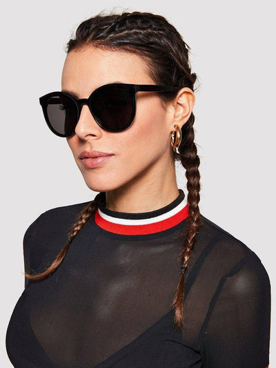 Metal Ring Detail Mirror Lens Sunglasses-accessories-Des Mess