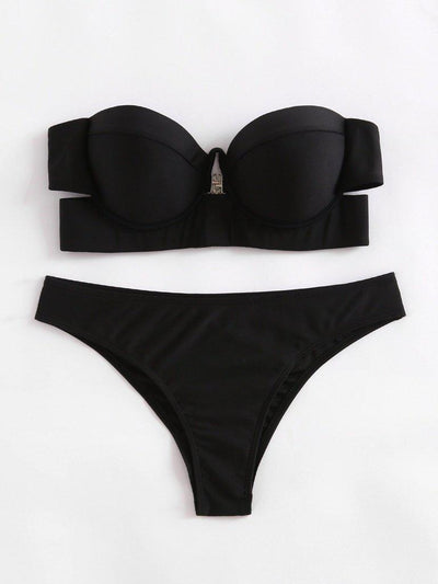Underwire Bustier Bikini Set-swimwear-Des Mess