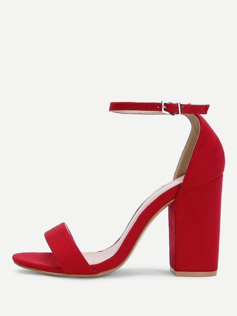 Two Part Ankle Strap Suede Heels-shoes-Des Mess
