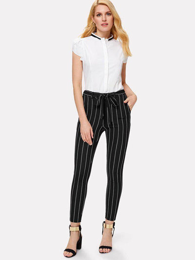 Vertical Striped Skinny Pants-bottom-Des Mess