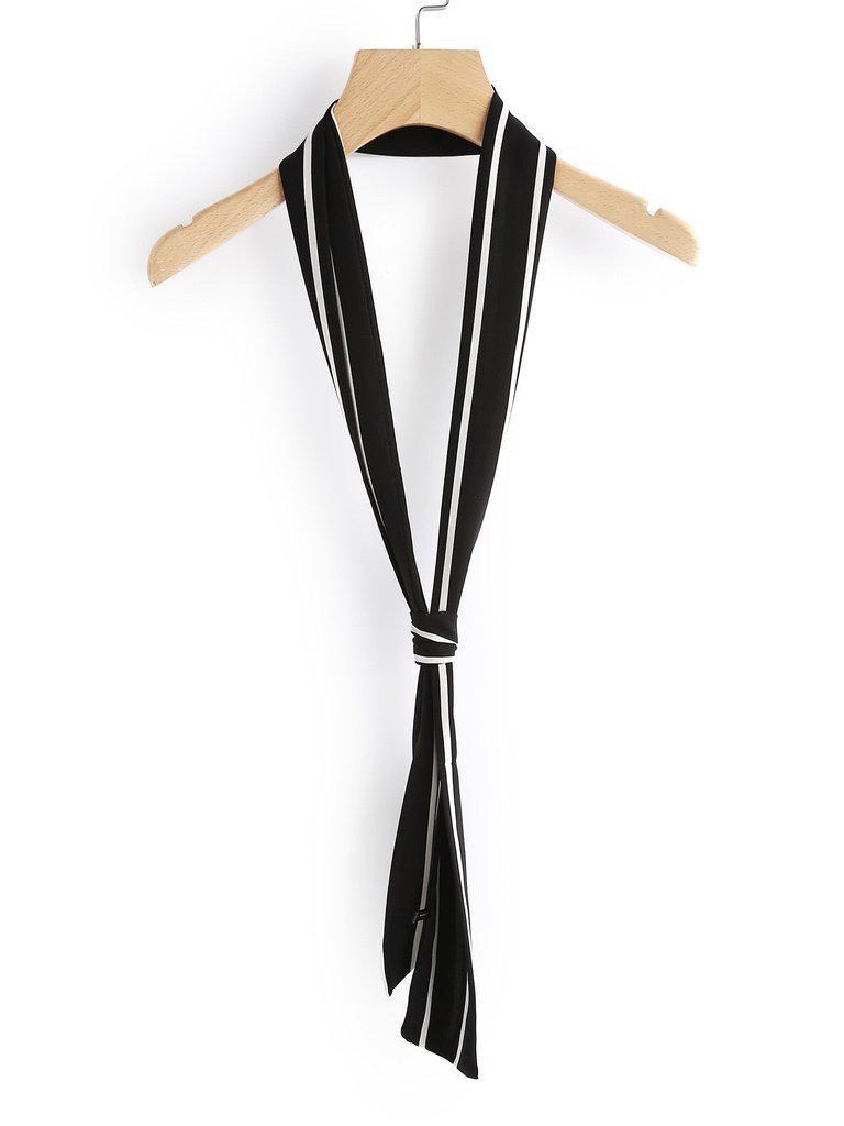 Striped Print Skinny Scarf-accessories-Des Mess